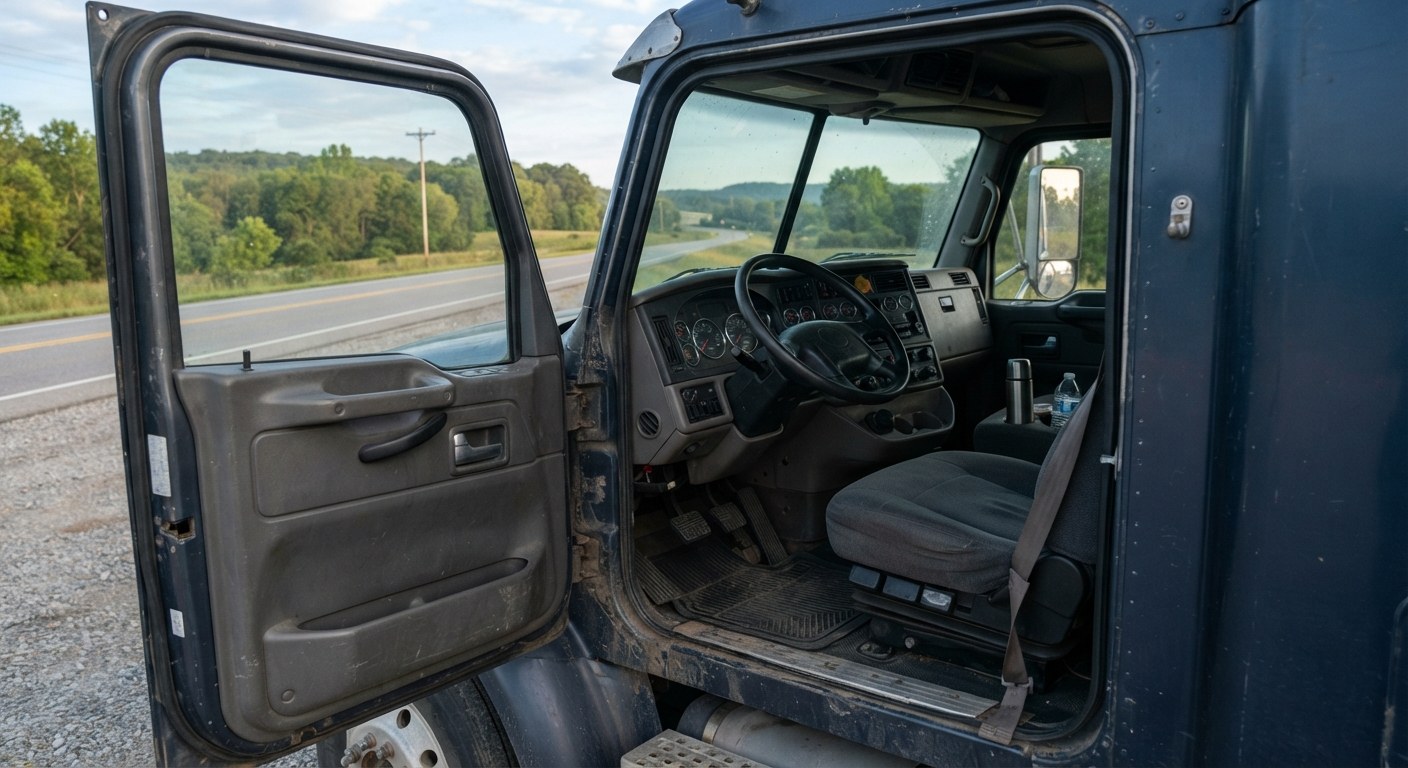 A driver in the cab